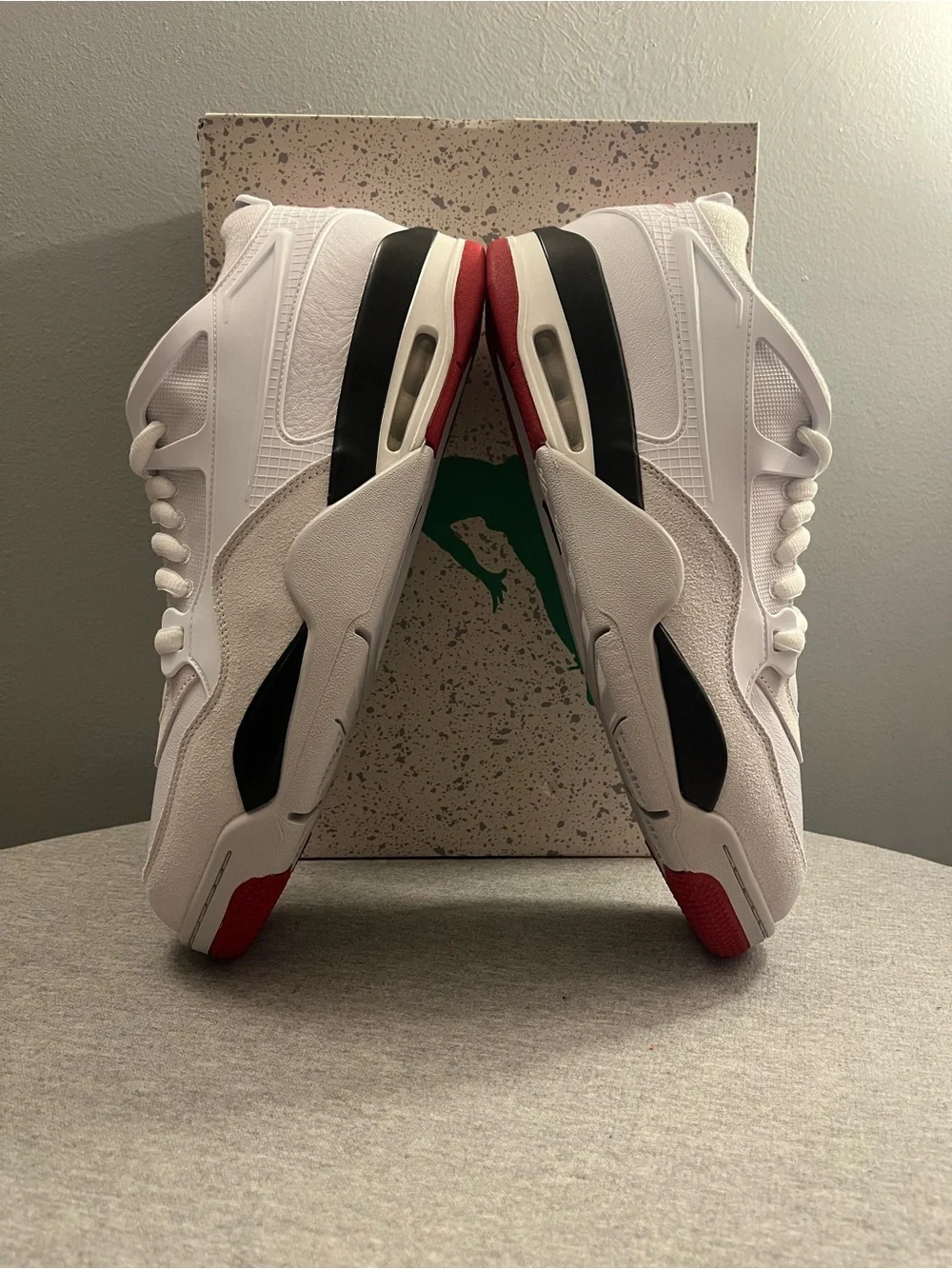 Nike Air Jordan 4 RM White Varsity Fire Red Black Mens Shoe Size 11.5 FQ7939-102